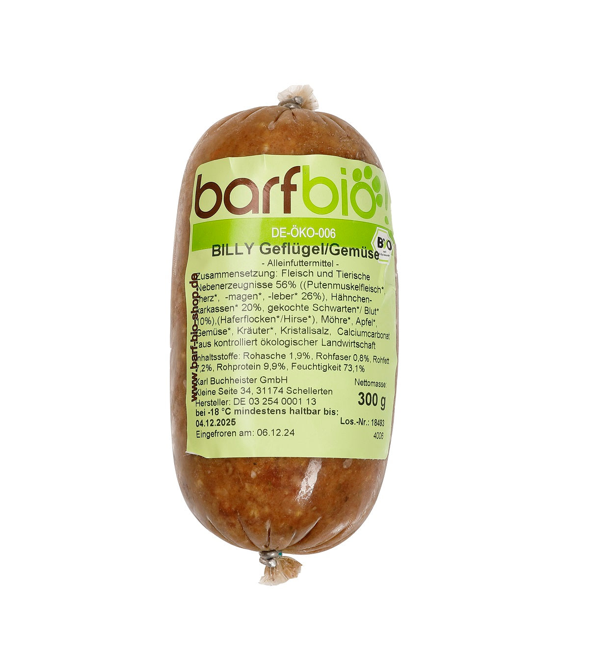 BILLY Geflügel/Gemüse 300g TK gegartes Frischfutter