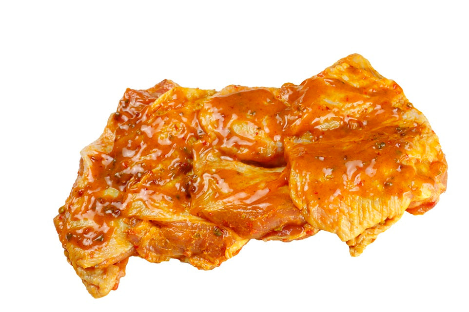 Hähnchenkeulensteaks in Currymarinade