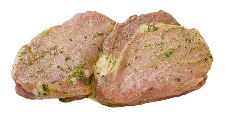 Schweinelachssteaks in Bärlauchmarinade